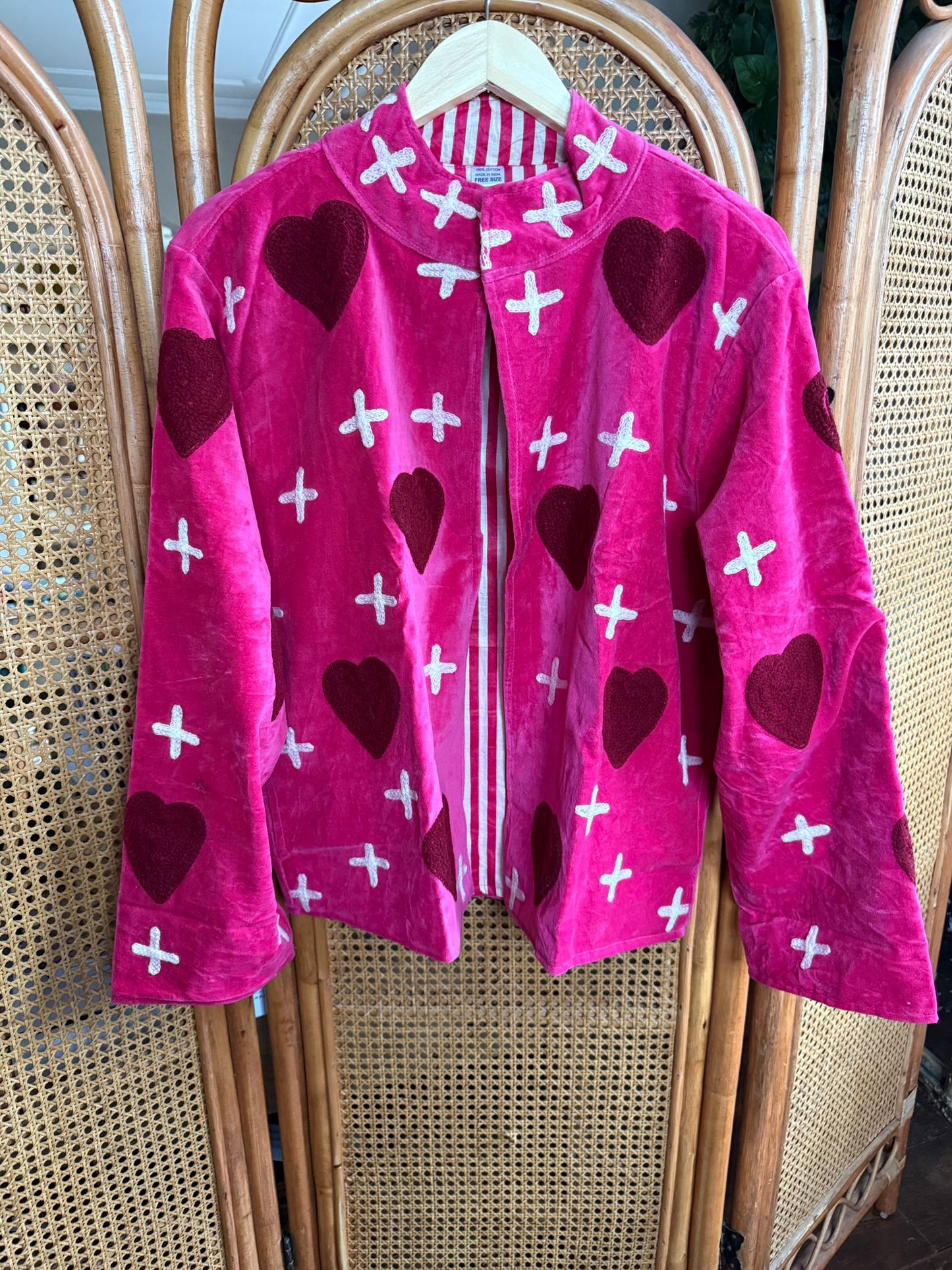 Velvet Indian Jacket Luxury Handcrafted Velvet Jacket hearts