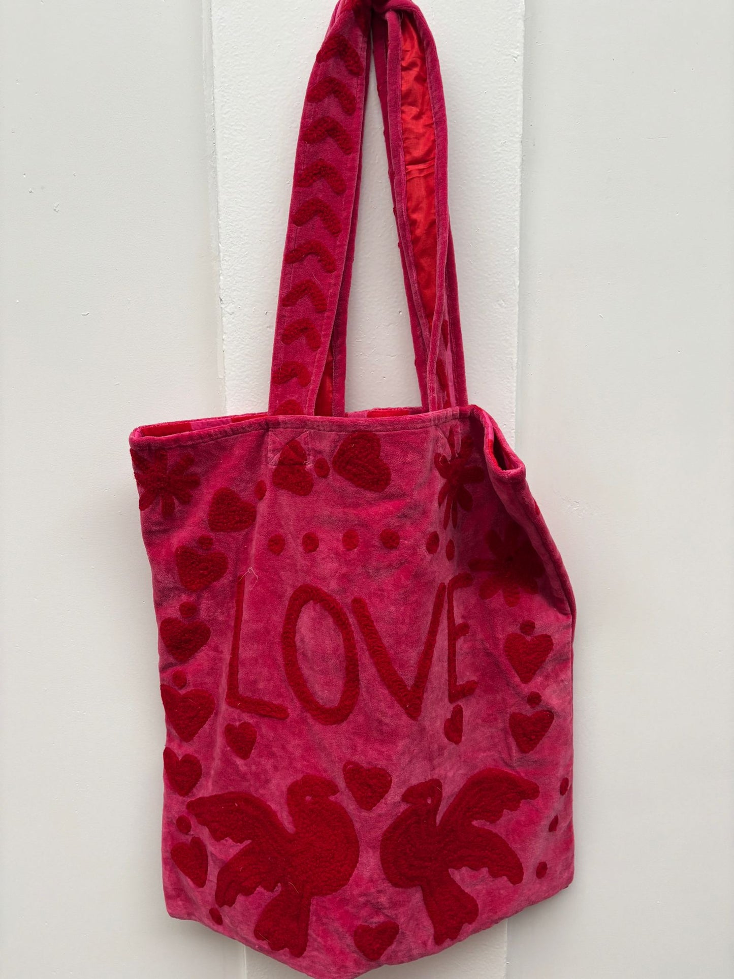 Set of 5 Velvet Indian Bags Love & peace