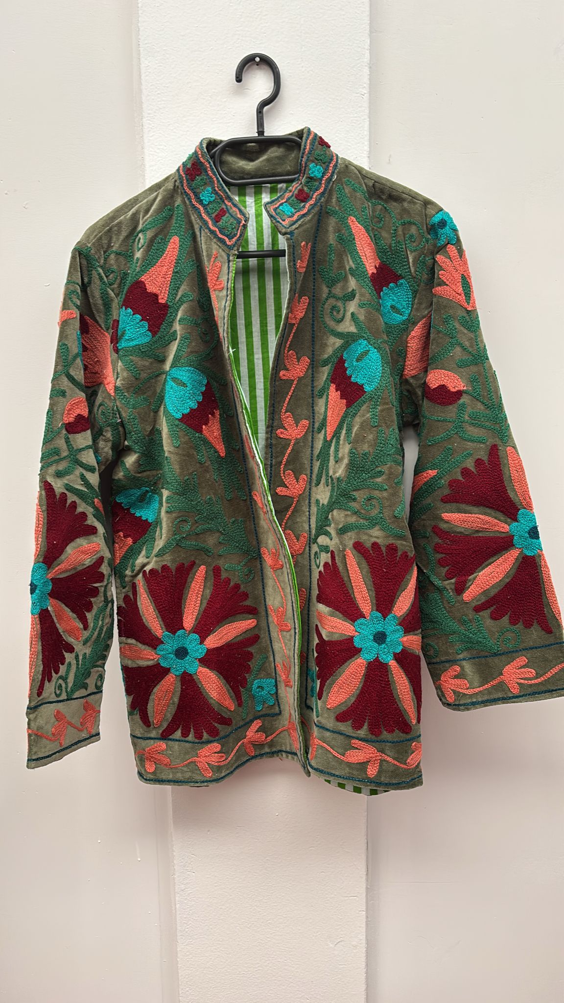 Velvet Indian Jacket  Luxury Handcrafted Velvet Jacket EXTRA LONG