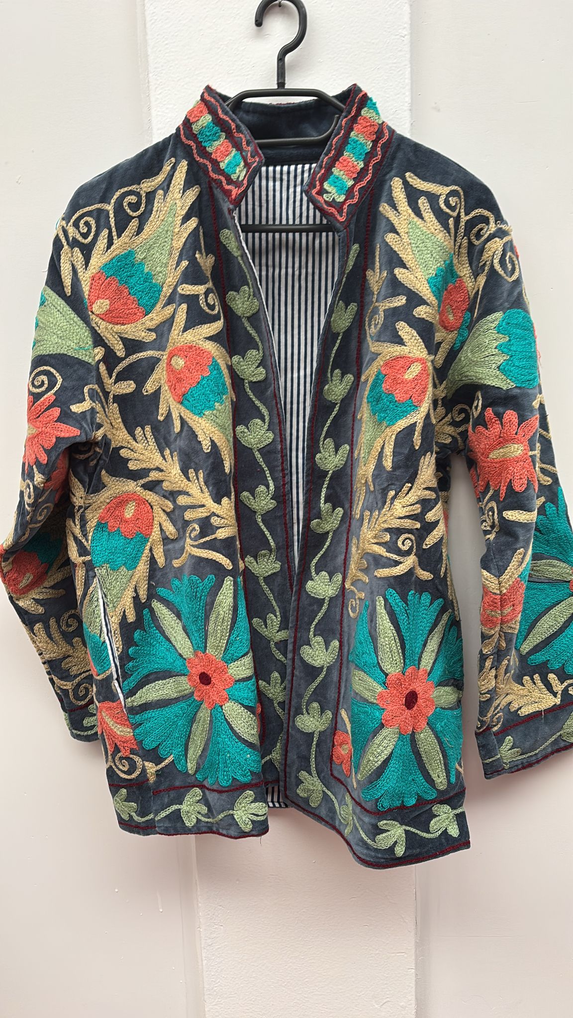 Velvet Indian Jacket  Luxury Handcrafted Velvet Jacket EXTRA LONG