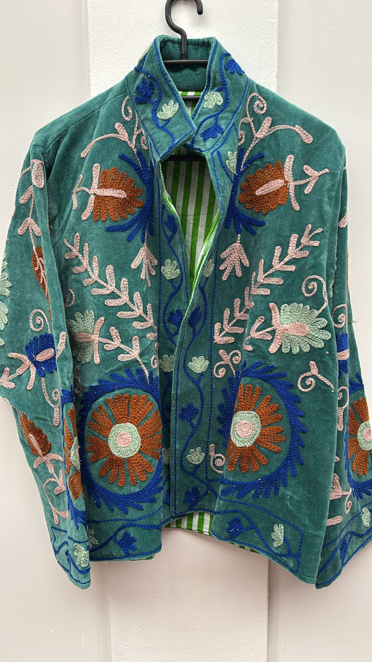 Velvet Indian Jacket  Luxury Handcrafted Velvet Jacket EXTRA LONG