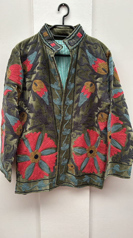 Velvet Indian Jacket  Luxury Handcrafted Velvet Jacket EXTRA LONG