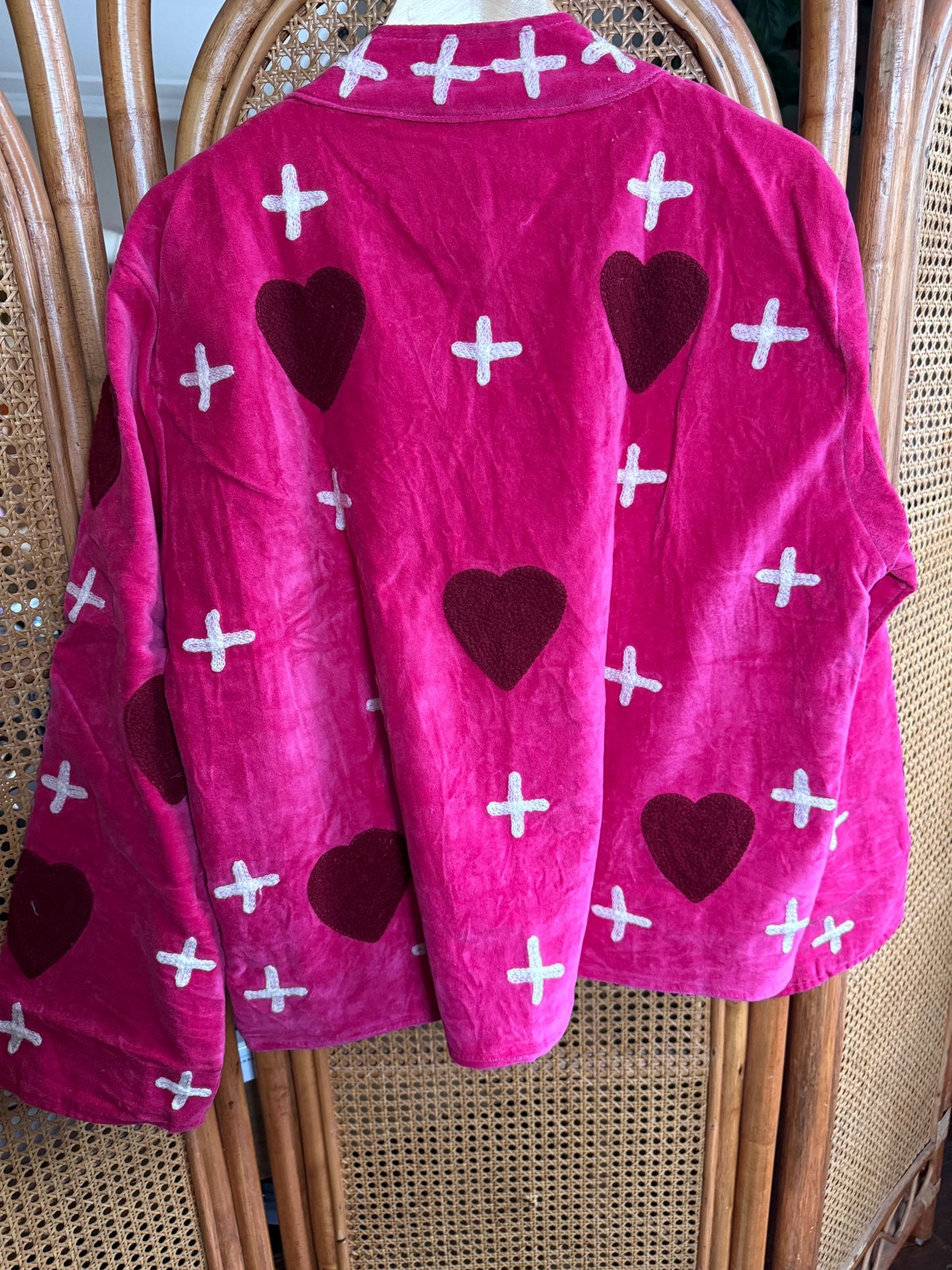 Velvet Indian Jacket  Luxury Handcrafted Velvet Jacket hearts