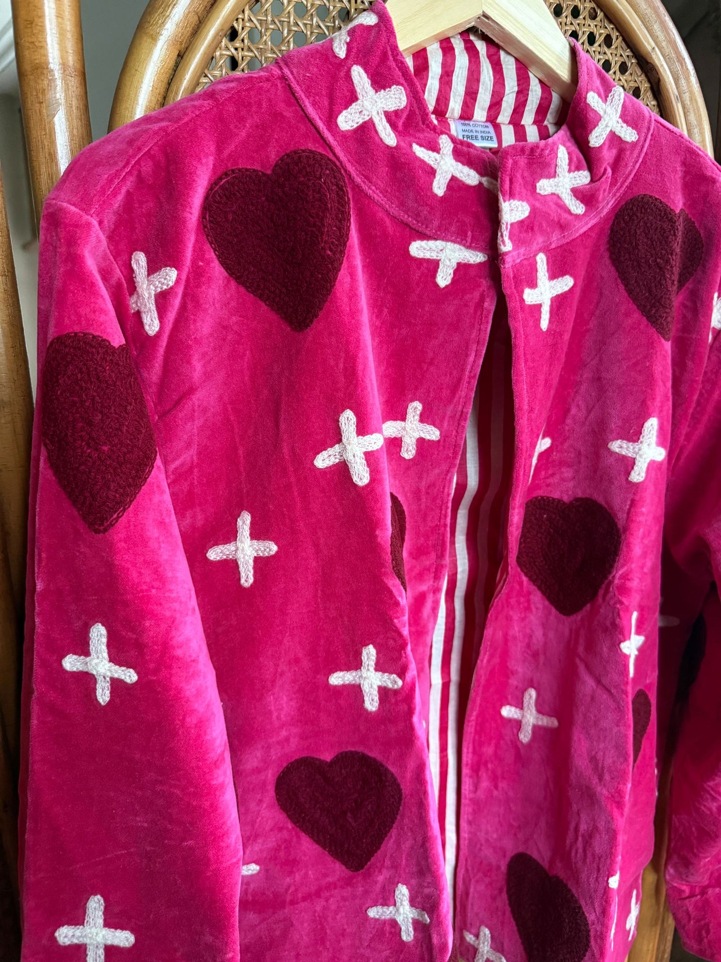 Velvet Indian Jacket  Luxury Handcrafted Velvet Jacket hearts