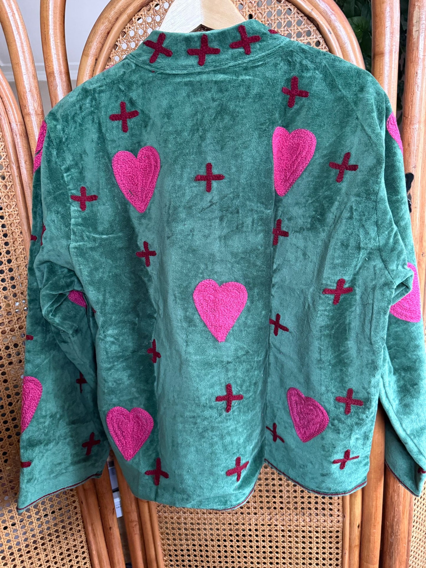 Velvet Indian Jacket  Luxury Handcrafted Velvet Jacket hearts