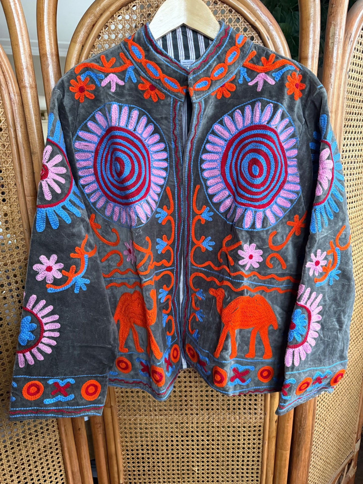 Velvet Indian Jacket  Luxury Handcrafted Velvet Jacket Camel