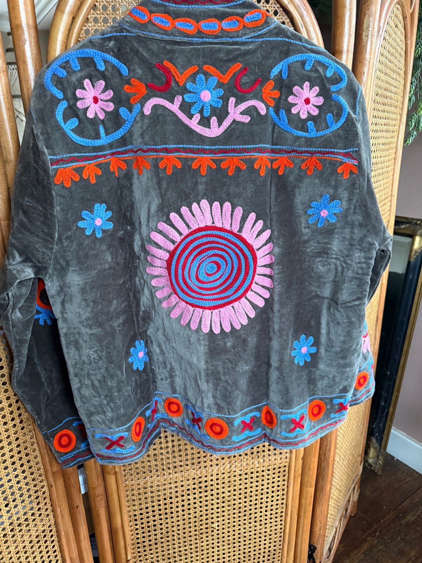 Velvet Indian Jacket  Luxury Handcrafted Velvet Jacket Camel