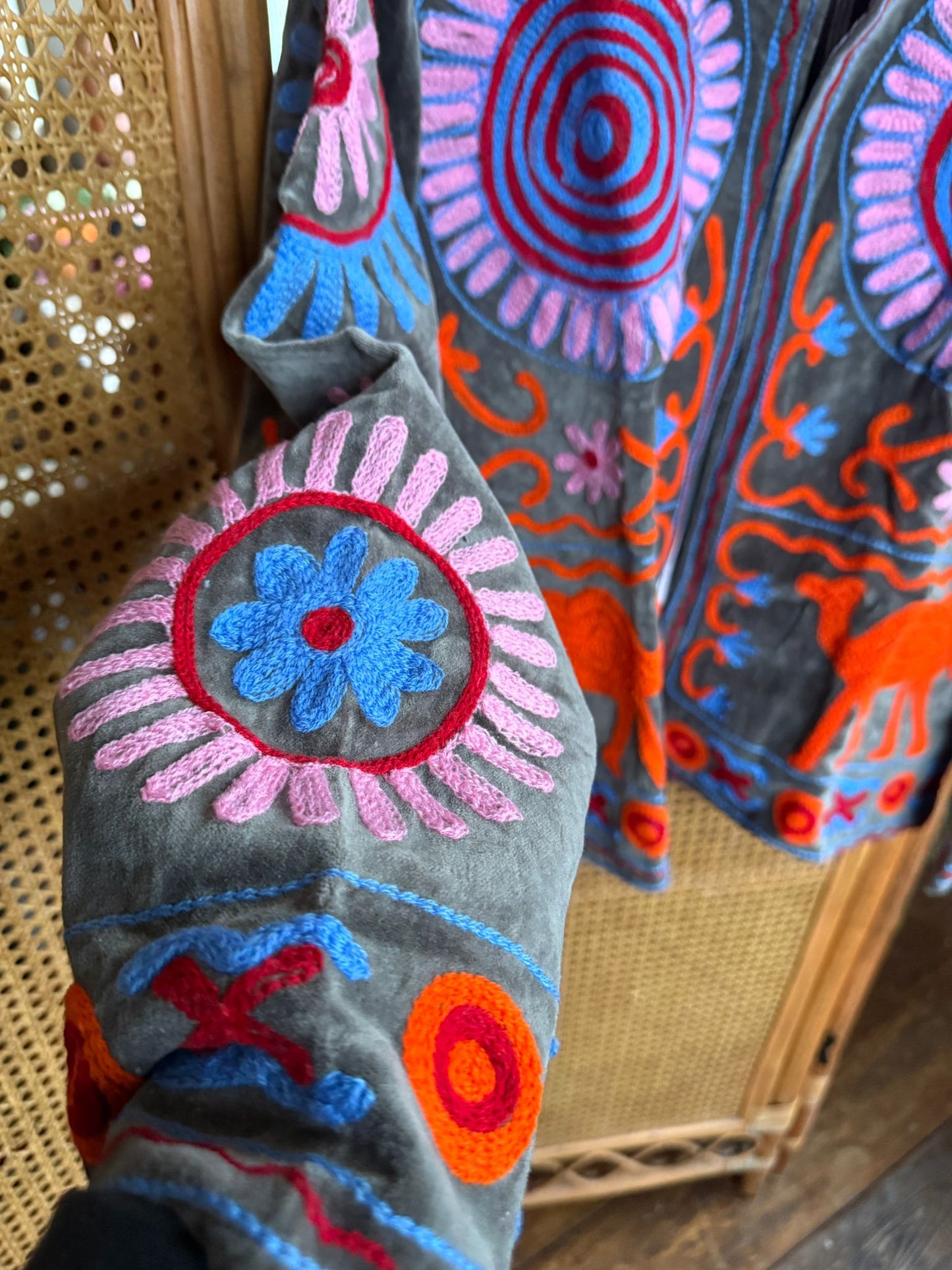 Velvet Indian Jacket  Luxury Handcrafted Velvet Jacket Camel