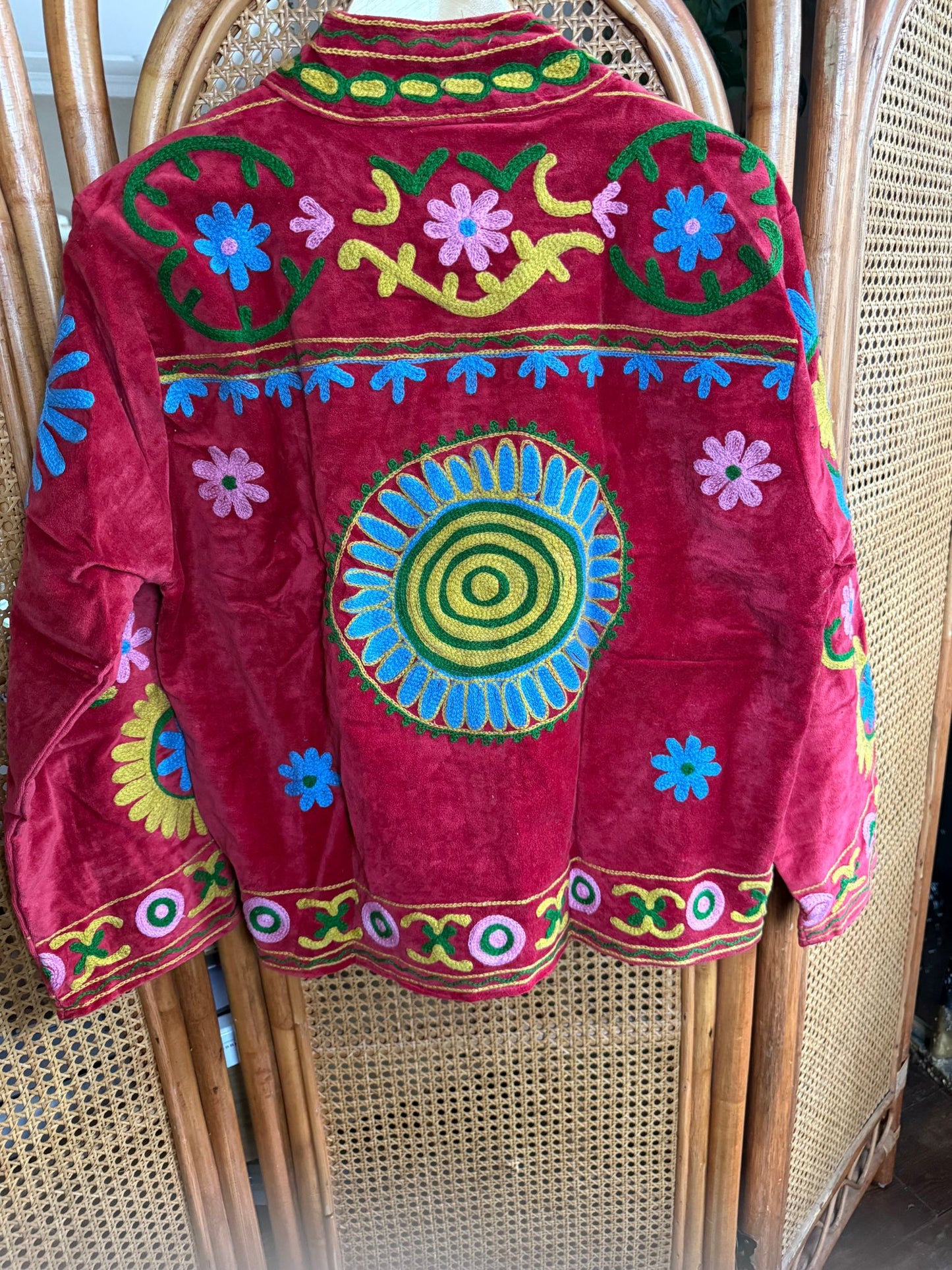 Velvet Indian Jacket  Luxury Handcrafted Velvet Jacket Camel