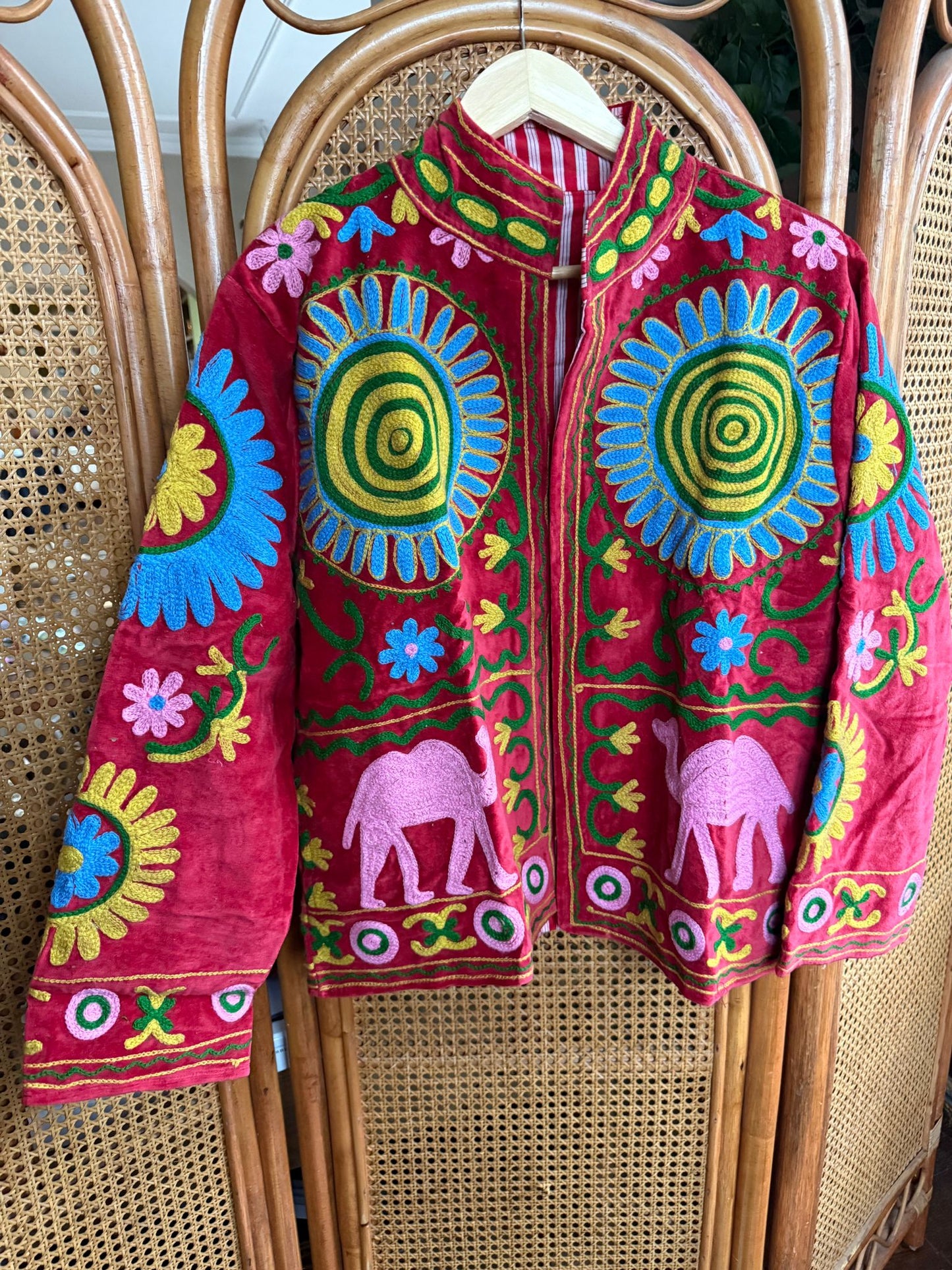 Velvet Indian Jacket  Luxury Handcrafted Velvet Jacket Camel