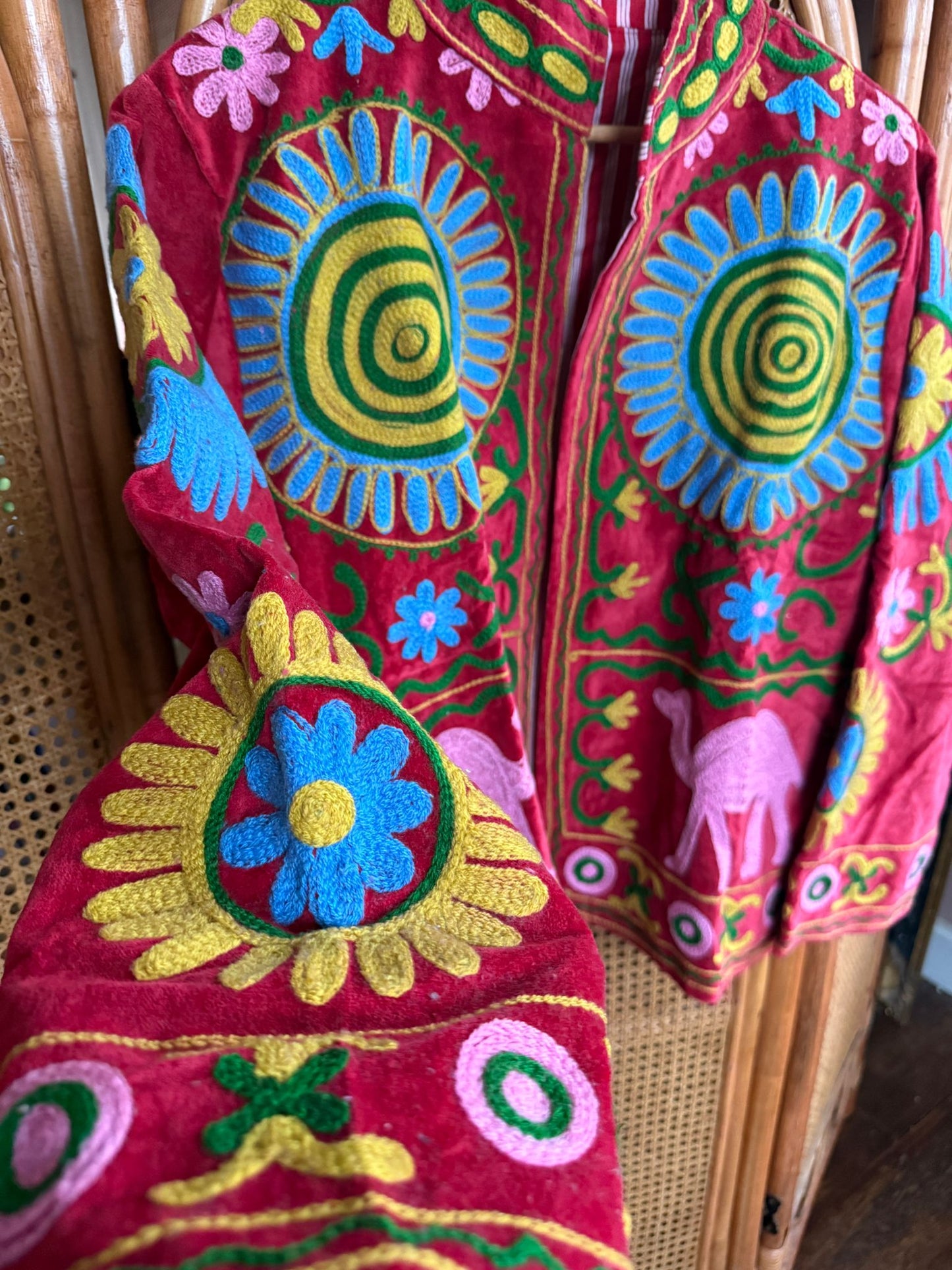 Velvet Indian Jacket  Luxury Handcrafted Velvet Jacket Camel