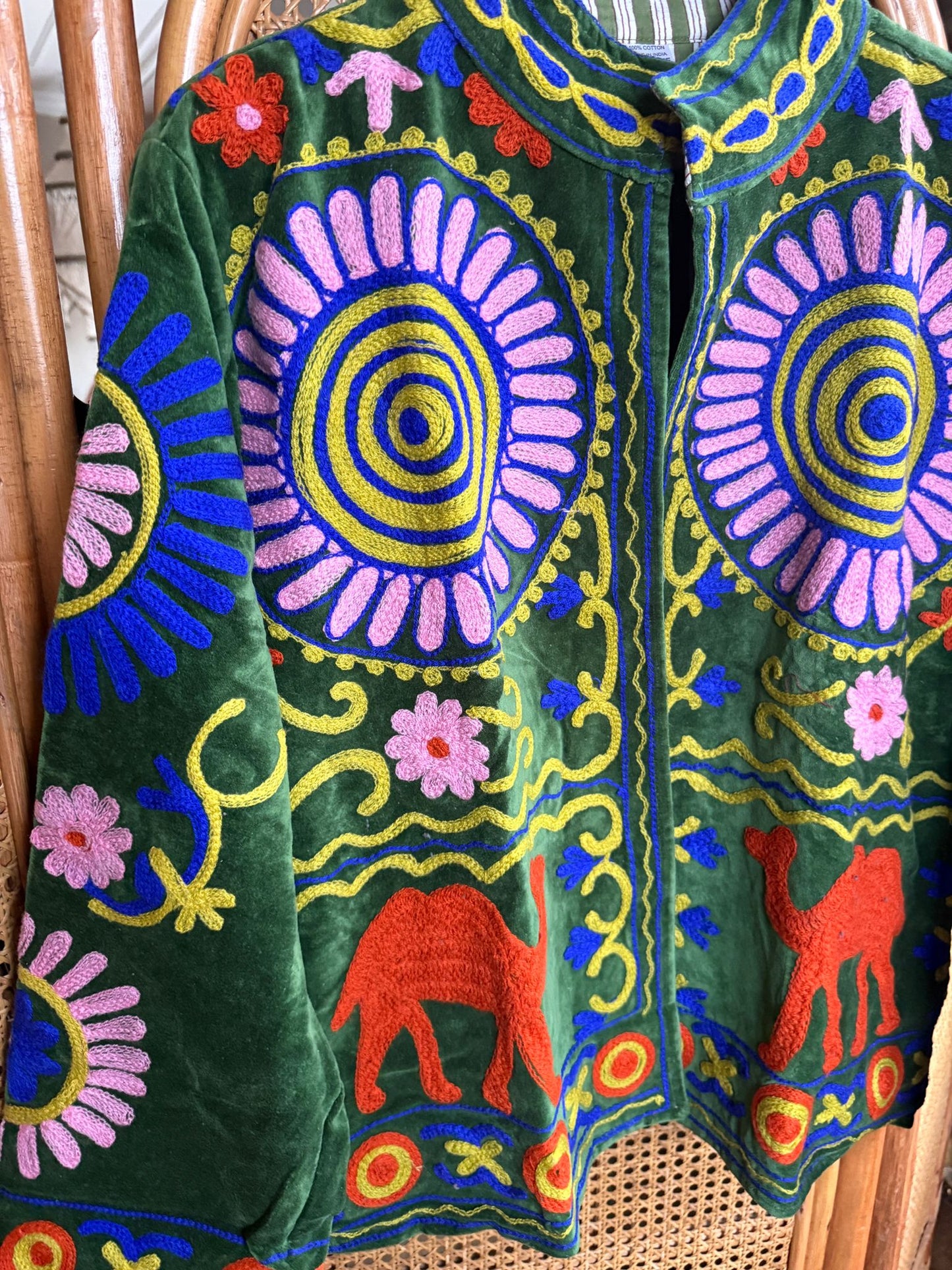 Velvet Indian Jacket  Luxury Handcrafted Velvet Jacket Camel